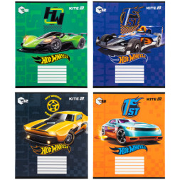 Зошит Kite Hot Wheels, 12 аркушів, коса лінія (HW25-235)