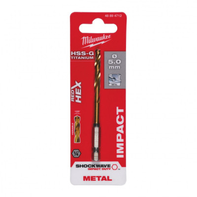 Свердло Milwaukee по металу RedHEX HSS-G TiN, 5,0 мм (48894712)