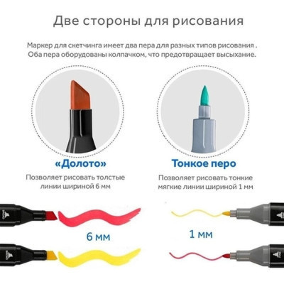 Набір маркерів Touch двосторонніх скетч маркерів 36 шт в чохлі (XK-MRK-BG)