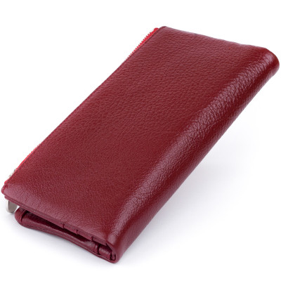 Гаманець ST Leather На кнопці Бордовий (19204)