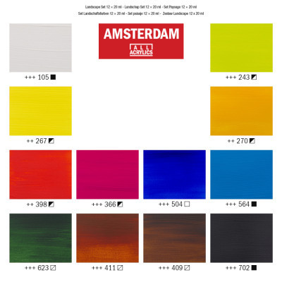 Акрилові фарби Royal Talens Amsterdam Landscape 12 кольорів по 20 мл (8712079451219)