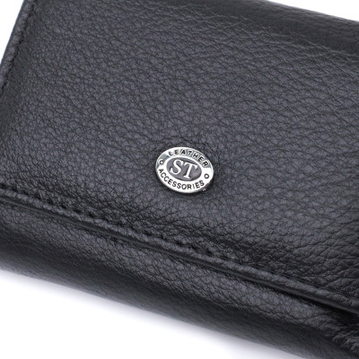 Гаманець ST Leather З монетницею з натуральної шкіри Чорний (22730)