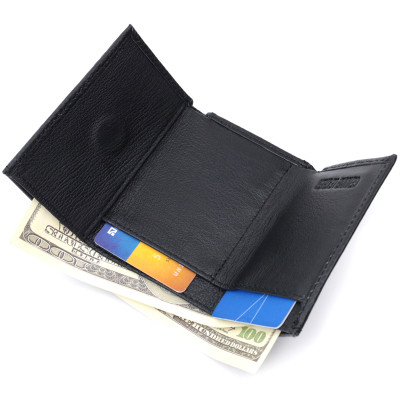 Гаманець ST Leather З монетницею з натуральної шкіри Чорний (22730)