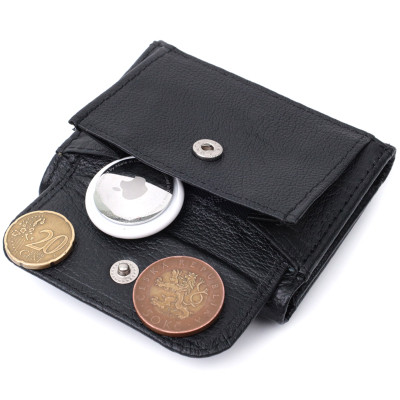Гаманець ST Leather З монетницею з натуральної шкіри Чорний (22730)