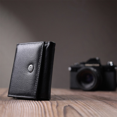 Гаманець ST Leather З монетницею з натуральної шкіри Чорний (22730)