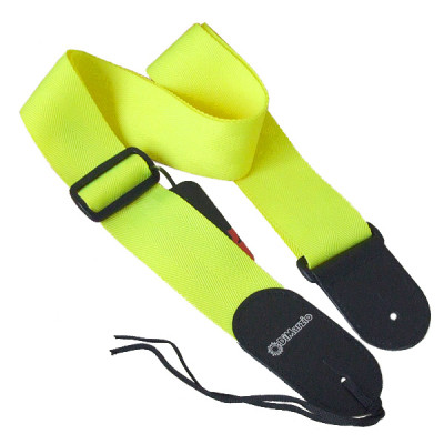 Ремінь для гітари DiMarzio Nylon With Leather Ends Neon Yellow (DD3100NY)