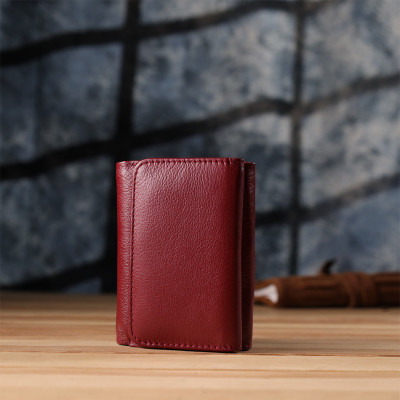 Гаманець ST Leather З натуральної шкіри Бордовий (23073)