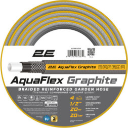 Шланг для поливу 2E AquaFlex Graphite 1/2&quot;, 20м, 4 шари, 20бар -10+50°C (2E-GHC12C20)