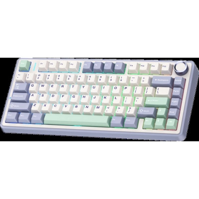 Клавіатура Aula F75 Gasket Greywood V3 switch Hot-Swap PBT Wireless/Bluetooth/USB White (6948391208640)