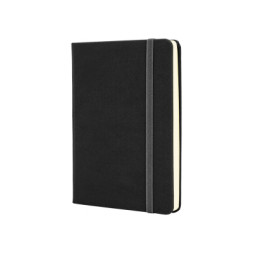 Книга записна Optima А6 SQUARE, тверда обкладинка, гумка, кремовий блок лінія, чорний (O20386-01)