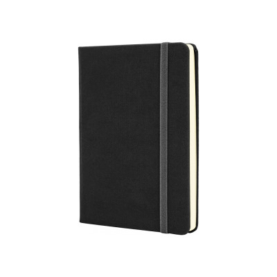 Книга записна Optima А6 SQUARE, тверда обкладинка, гумка, кремовий блок лінія, чорний (O20386-01)