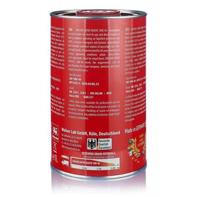 Моторна олива Wolver Super Traffic 10W-40 1л (4260360942549)