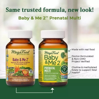Мультивітамін MegaFood Вітаміни для вагітних Baby &amp; Me 2, 60 таблеток (MGF-10314)