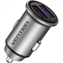 Зарядний пристрій Vention 2USB-A 30W QC3.0 Gray Mini Style Aluminium Alloy Type (FFEH0)