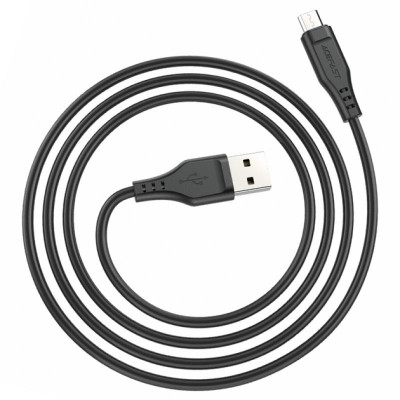 Дата кабель USB 2.0 AM to Micro 5P 1.2m 2.4A TPE C3-09 black Acefast (6974316280880)