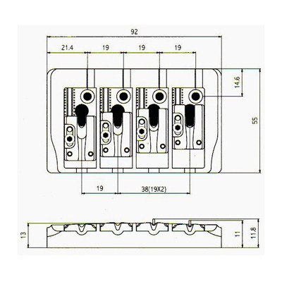 Бридж для гітари Paxphil BB404 Black