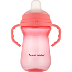 Поїльник-непроливайка Canpol babies з силіконовим носиком FirstCup 250 мл Рожева (56/615_pin)