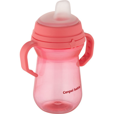 Поїльник-непроливайка Canpol babies з силіконовим носиком FirstCup 250 мл Рожева (56/615_pin)