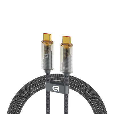 Дата кабель USB-C to USB-C 1m transparent 100W grey Armorstandart (ARM75871)