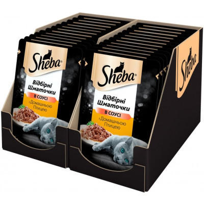 Вологий корм для кішок Sheba cig POU з домашньою птицею в соусі 85 г (4770608257293)
