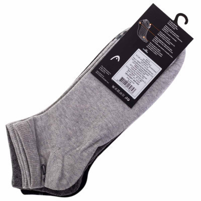 Шкарпетки Head Sneaker 3P Unisex 761010001-005 3 пари Сірий/Білий/Чорний 35-38 (8720245179829)