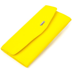 Портмоне Canpellini З натуральної шкіри флотар Жовте (21697)