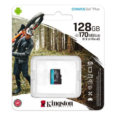 Карта пам&#039;яті Kingston 128GB microSD class 10 UHS-I U3 A2 Canvas Go Plus (SDCG3/128GBSP)