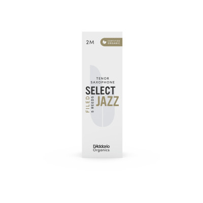 Тростина для саксофона D&#039;Addario Organic Select Jazz - Tenor Sax Filed 2M - 5 Pack (ORSF05TSX2M)