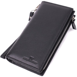 Гаманець ST Leather Унісекс з натуральної шкіри Чорний (22532)