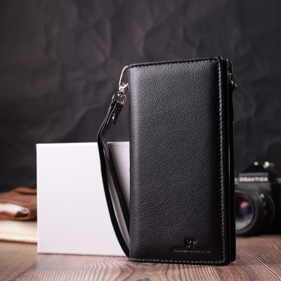 Гаманець ST Leather Унісекс з натуральної шкіри Чорний (22532)