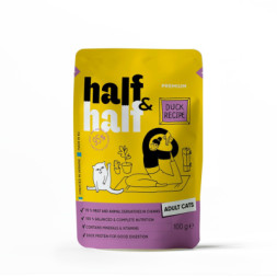 Вологий корм для кішок Half&amp;Half шматочки з качкою у соусі 100 г (4820261920918)