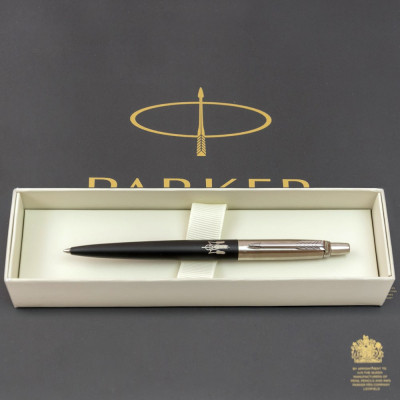 Ручка кулькова Parker JOTTER 17 UKRAINE Бонд Street Black CT BP Тризуб із колосків (16232_T059w)