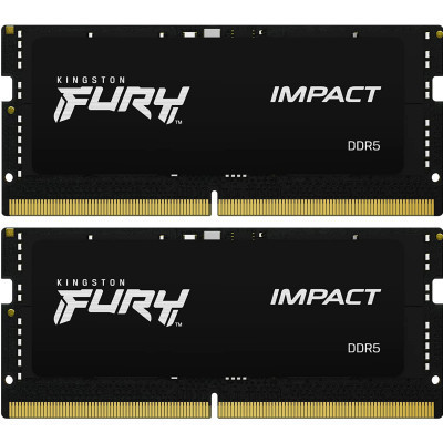 Модуль пам&#039;яті для ноутбука SoDIMM DDR5 32GB (2x16GB) 6000 MHz Impact Kingston Fury (ex.HyperX) (KF560S38IBK2-32)
