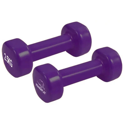 Гантель PowerPlay вінілові 4125 Achilles 2 х 2.5 кг Фіолетові (PP_4125_2.5kg_2in)