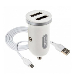 Зарядний пристрій XO 2xUSB 2.1A + cable USB to Micro 5P white (TZ08-M-WH)