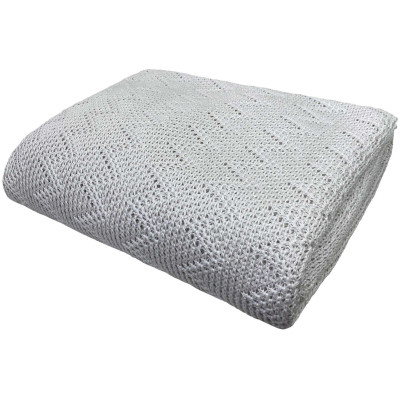 Плед Прованс в&#039;язаний Дiно зiгзаг Молочний 130х170 см (4823093432031)