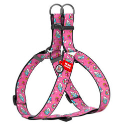 Шлея для собак WAUDOG Nylon з QR паспортом &quot;Єдинороги&quot; пластиковий фастекс XL (324-0013)
