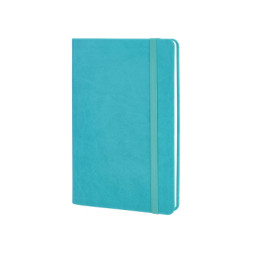Книга записна Optima А5 VIVELLA, м’яка обкладинка, гумка, білий блок лінія, бірюзовий (O27104-21)