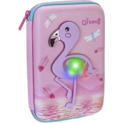Пенал Cool For School LED 1 відділення з органайзером рожевий (QT-5758-Pink)