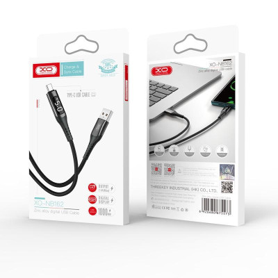 Дата кабель USB 2.0 AM to Lightning 1.0m 2.4A LED black XO (NB162-L-1-BK)