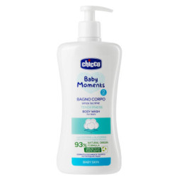Дитячий гель для душу Chicco Baby Moments Без сліз з Екстрактом Бавовни та Гліцерином 500 мл (10583.00)