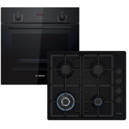 Комплект вбудованої техніки Bosch Духова шафа HBF512BB1T + Газова варильна поверхня PBH6C6K90R (-)