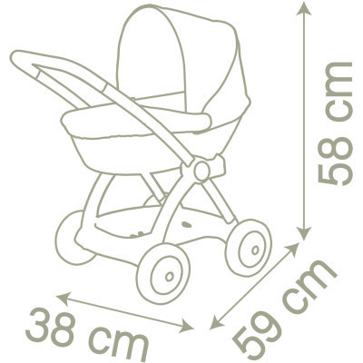 Коляска для ляльок Smoby Baby Nurse Модерн Люлька з кошиком Рожев (254118)