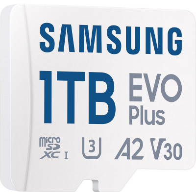 Карта пам&#039;яті Samsung 1TB microSDXC Class UHS-I U3 V30 A2 EVO Plus + SD Adapter (MB-MC1T0SA/EU)