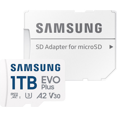 Карта пам&#039;яті Samsung 1TB microSDXC Class UHS-I U3 V30 A2 EVO Plus + SD Adapter (MB-MC1T0SA/EU)