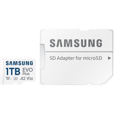 Карта пам&#039;яті Samsung 1TB microSDXC Class UHS-I U3 V30 A2 EVO Plus + SD Adapter (MB-MC1T0SA/EU)