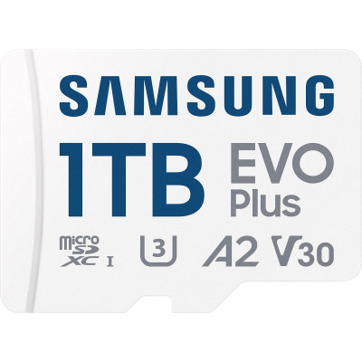 Карта пам&#039;яті Samsung 1TB microSDXC Class UHS-I U3 V30 A2 EVO Plus + SD Adapter (MB-MC1T0SA/EU)