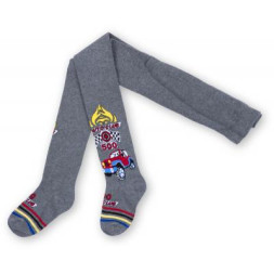Колготки дитячі Bross з машиною сірі (10848-5-7B-gray)