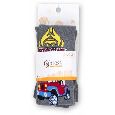 Колготки дитячі Bross з машиною сірі (10848-5-7B-gray)