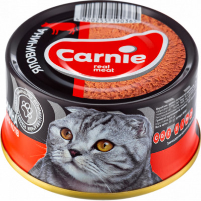 Паштет для котів Carnie м&#039;ясний з яловичиною 90 г (4820255190464)